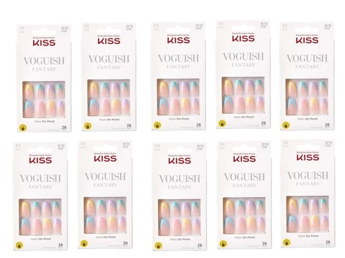 (Pack 10) Kiss Voguish Fantasy French Nails FV05 86798