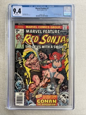 Marvel Feature #7 Marvel Comics 1976 Red Sonja Conan CGC 9.4 WHITE PAGES