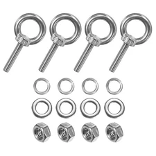 4-Sets Stainless Eyebolt M5x25mm Shoulder Lifting Eye Bolt with Nuts Washers
