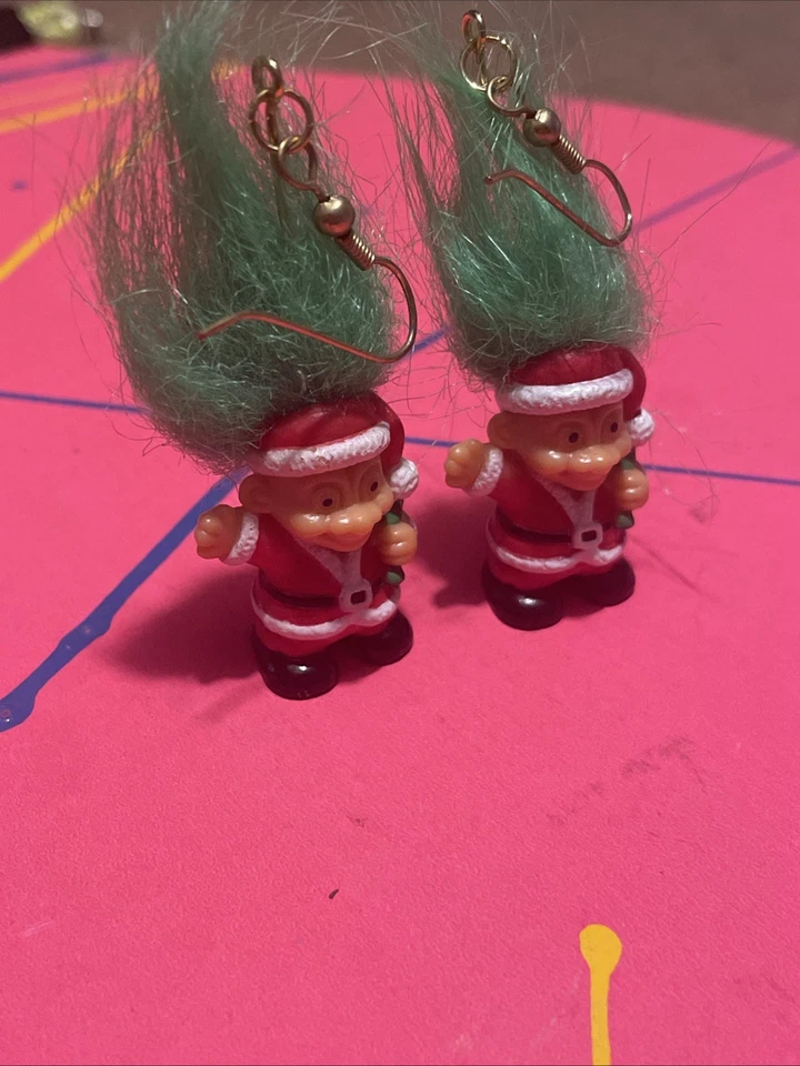 Pendientes Y2K Trolls Navidad Papá Noel Años 90 Bisutería Fiesta Fea Navidad Foto 2 de 4