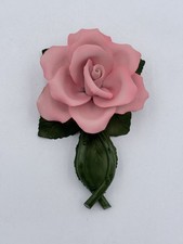 Capodimonte Italy Porcelain Pink Rose Flower Handcrafted Floral Decor NIB