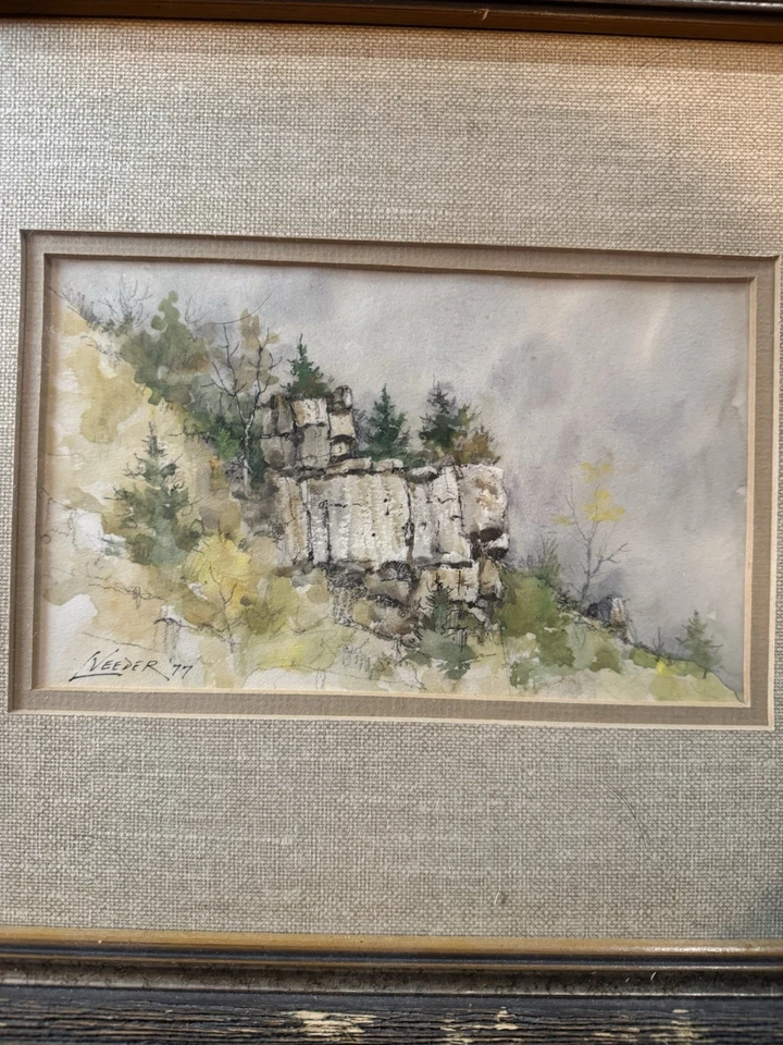 Larry Veeder винтажная оригинальная акварель 1970-х - Изображение 2 из 4