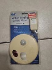 Sabre Motion Sensing Ceiling Alarm With 360 Degree Sensor Remote Control 120dB
