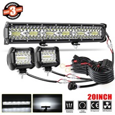 18inch Led Light Bar Spot Flood Combo 4 Cube Pods 4x4 Offroad Truck Suvwiring 18inch Led Light Bar Spot Flood Combo 4 Cube Pods 4x4 Offroad Truck Suvwiring