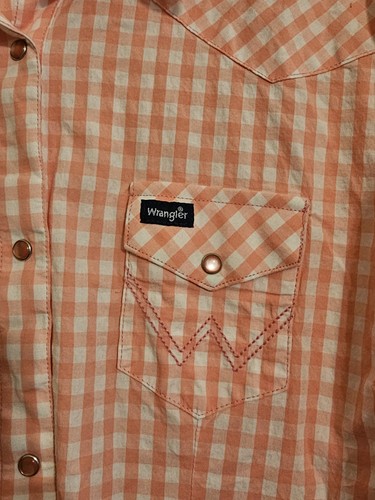 Wrangler Damen Hemd Langarm Pearl Snap Gingham kariert Western Ranch XXL - Bild 2 von 4