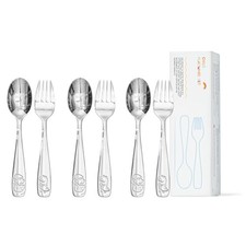6 Pieces Toddler Utensils Set, 18/10 Stainless Cute Dinosaur 6-Piece Small 