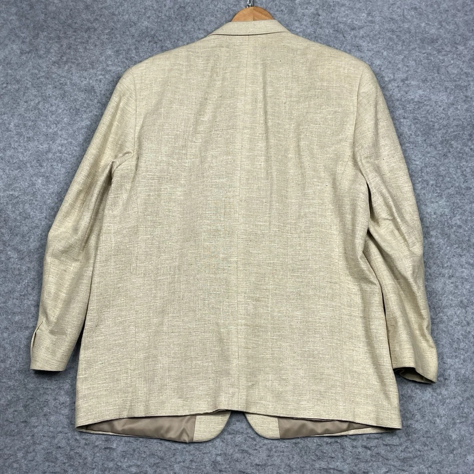 Abrigo deportivo Barrington 100 % seda de colección para hombre 48L beige tweed 3 botones Foto 2 de 4