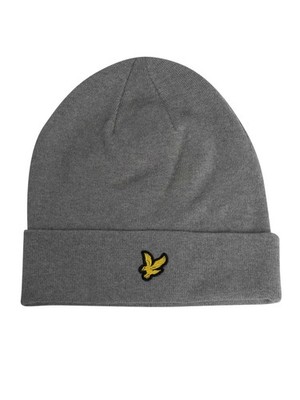 Lyle & Scott Herren Beanie aus Baumwoll-Merinowolle, Grau