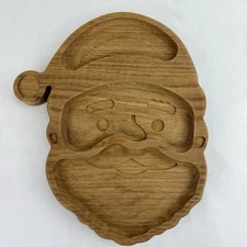 Wooden Charcuterie Board Christmas Oak Platter Food Snack Tray Santa Claus 3-D