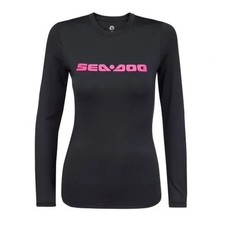 NWT BRP Sea-Doo Women's Long Sleeve Rashguard Signature, Black/Pink - Size XL