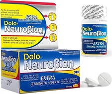 Dolo Neurobion Pain Reliever, Fever Reducer, Extra Strength. Alivia el Dolor,Red