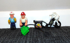 Vintage Fisher Price Husky Helpers Fireman Figures, Police Bike  Backpack