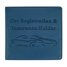 Car Registration and Insurance Holder, Premium PU Leather Vehicle Glove Box C...