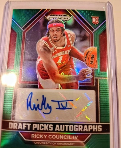 Ricky Council IV 2023-24 Prizm Draft Sensational Signatures #DPA-RCN Green Auto