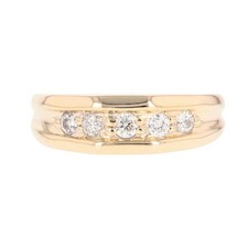 .27ctw Round Cut Diamond Prong-Set Wedding Band Ring 14k Yellow Gold Size 9.75