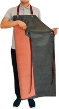 Thick Rubber Apron, 47.2 x 33.5 Inch Waterproof, Long Chemical Resistant, Grey