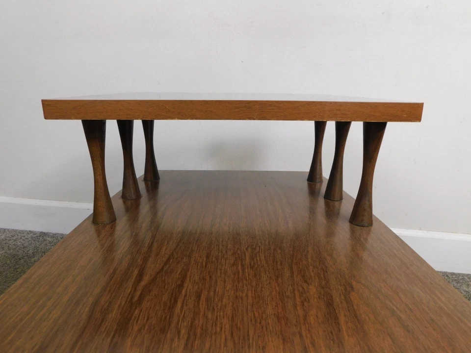 Mesa auxiliar boomerang moderna de mediados de siglo de los años 60 con patas barra húmeda - ¡Envío plano! Foto 3 de 4