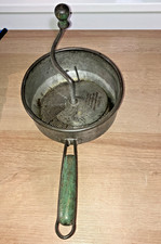Vintage Antique Foley Metal Food Mill With Green Handle