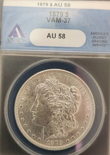 1879 MORGAN ANACS AU58  VAM 37