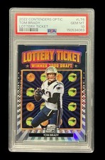 2022 contenders optic LT6 tom brady; silver lottery ticket SSP prizm holo PSA 10