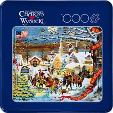 Small Town Christmas: Metal Tin 1000 Pc Jigsaw Puzzle, Brand New-Sealed Box!