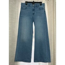 Quince Bella Stretch Wide Leg Jeans Frosted Blue Organic Cotton Women's Size 31