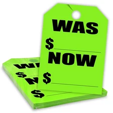 Versa-Tags Hang Tags, Pack of 50, Neon Green, 8.5" X 11.5", Car Rear View Mir...