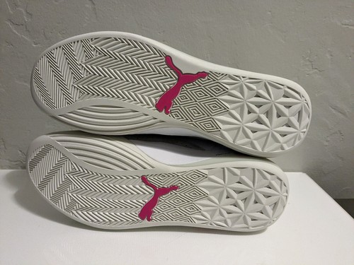 PUMA Clyde Hardwood White Pink Grey 193663 03 Basketball Men's Shoe Size 14 - Picture 10 of 16