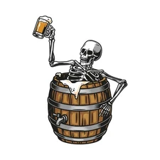 Skeleton sticker beer weatherproof bumper vinyl decal