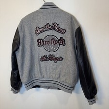 Vintage Las Vegas Hard Rock Cafe Bomber/Varsity Jacket 70 Wool Size L