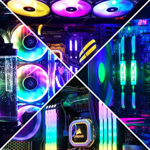Adressierbare WS2812b LED Streifen PC ASUS Aura SYNC MSI Mystic Light 5v 3pin - Picture 3 of 16