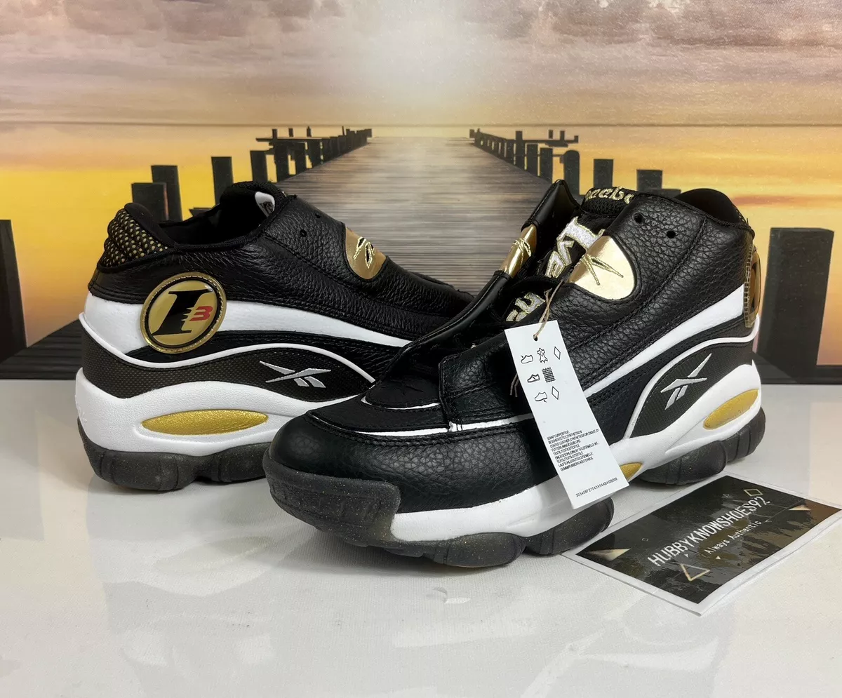 Reebok The Answer DMX Black Gold Allen Iverson Shoes GW6372 Men's size 11