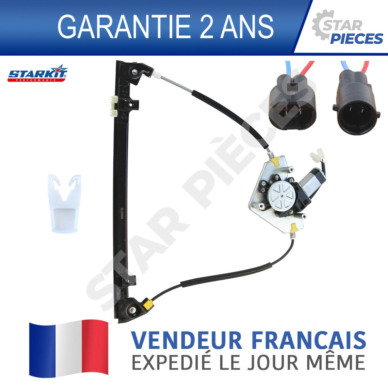 Lève-vitre avant gauche de rechange pour réparer la portière conducteur Clio 2