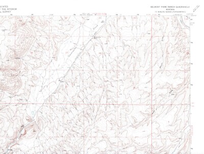 Belmont Park Ranch Quadrangle Montana 1963 USGS Topo Map 7.5 Minute Topographic