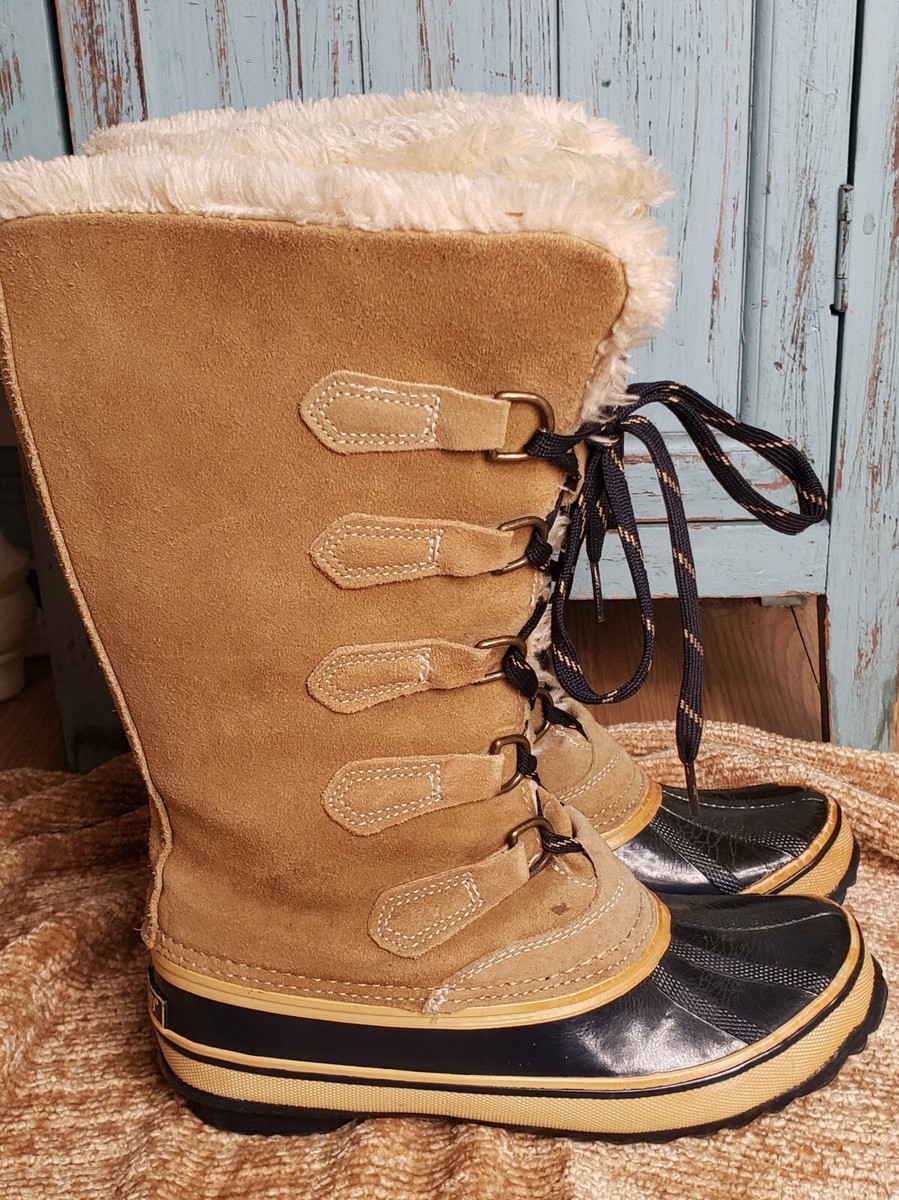 Sporto Blake Tall Suede Faux Fur Lace Up Insulated Winter Duck Boots Sz 8M