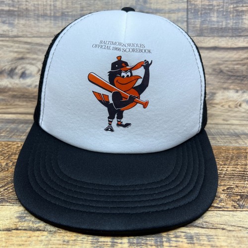 Retro Baltimore Orioles 1966 Scorebook Mens Trucker Hat Throwback