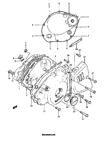 SUZUKI Gn250 & Gz250 CRANKCASE/CLUTCH Gasket  '82-'09,      (GN250-1) - Bild 2 von 2