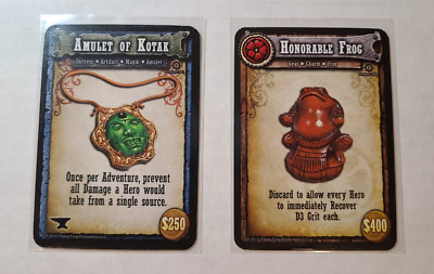 Shadows of Brimstone Kickstarter Promo Cards Honorable Frog & Amulet of Kotak
