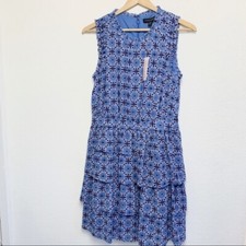 NWT Banana Republic Blue Floral Ruffled Dress 8P