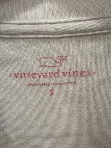 Vineyard Vines 1/4 Zip WHITE Pullover Sweatshirt KANGAROO Pocket LOGO Small - Picture 4 of 14