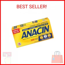 Anacin Fast Pain Relief, Aspirin + Caffeine Pain Reliever, 100 coated tablets