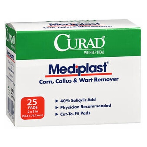 Curad Mediplast Corn Callus & Wart Remover 2 inches x 3 inches, 25 Each - Picture 1 of 1