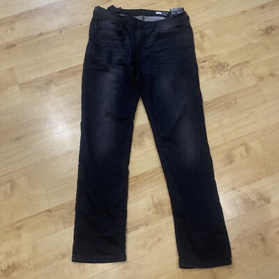 F & F Men s Cotton Slim Fit Jeans Trousers Black Size W36 L34