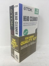 TDK VHS Dry Type Head Cleaner Quality Kit With E-HG Cassette NOS
