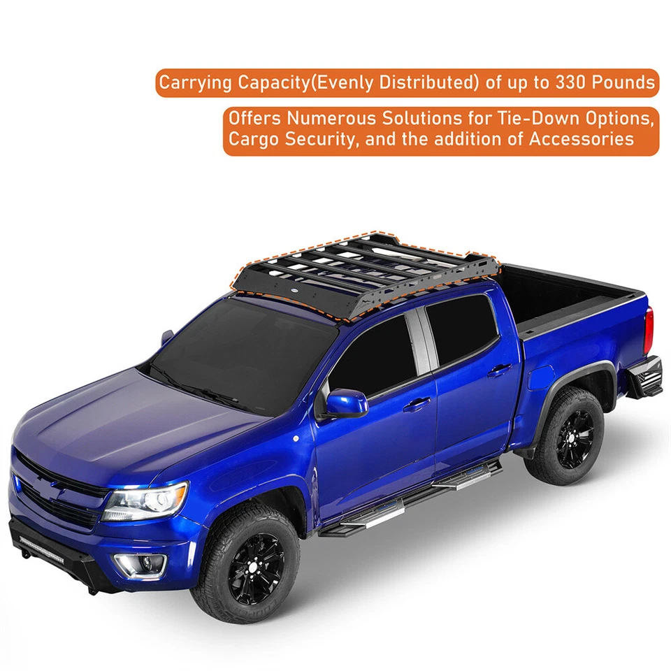 Portaequipajes de carga con portaequipajes de techo para Chevy Colorado GMC Canyon 2015-2022 doble cabina Foto 4 de 4