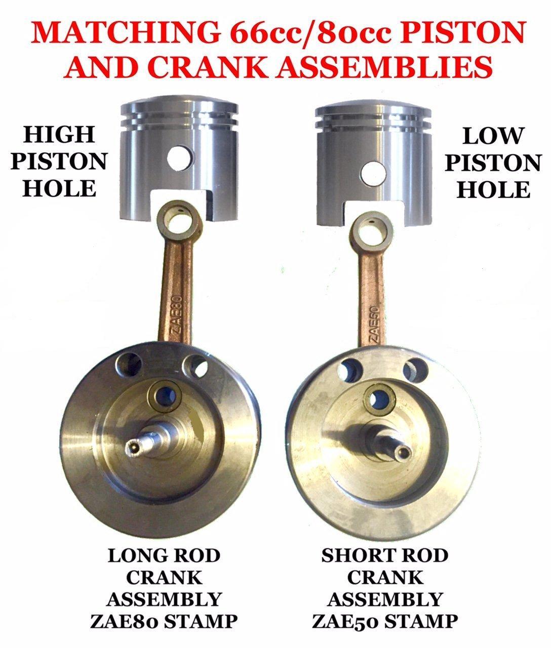 2 stroke 66cc/80cc Piston Set 47mm FOR LONGER CONNECTING ROD 80cc