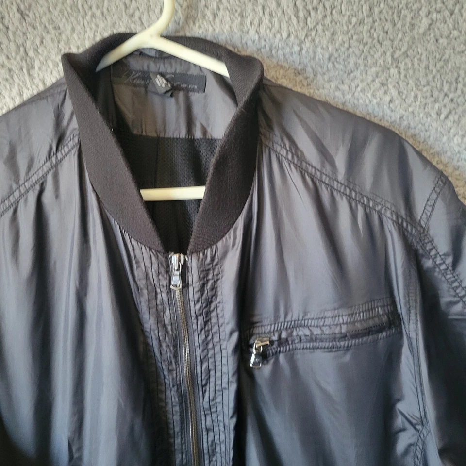 Chaqueta Kenneth Cole Reaction Para Hombre 2XL Negra Cremallera Completa Bolsillos Forrada Foto 2 de 4