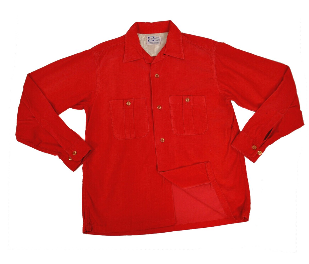 トップス 50-60'S PILGRIM SHORT SLEEVE BOX SHIRTS 50s vtg Pilgrim Loop Collar Corduroy Camp L/S Shirt Med