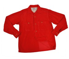 50s vtg Pilgrim Loop Collar Corduroy Camp L/S Shirt Med Selvedge Red Sears Board