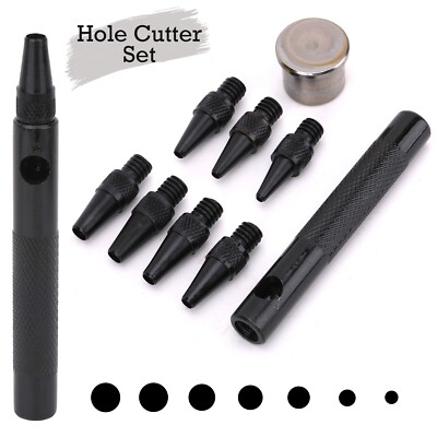 7 in 1 Leder Hohl Loch Stanzschneider Handwerkzeug für Handwerk Tasche Geldbörse Gürtel